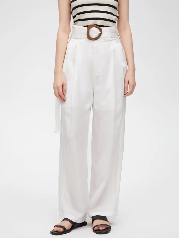 Minimalist Linen Tie-Waist Trousers